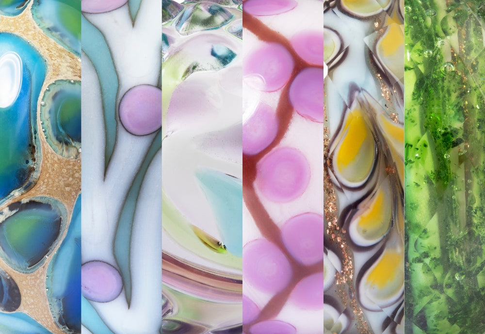 close-up of the six winning people's uniques beads