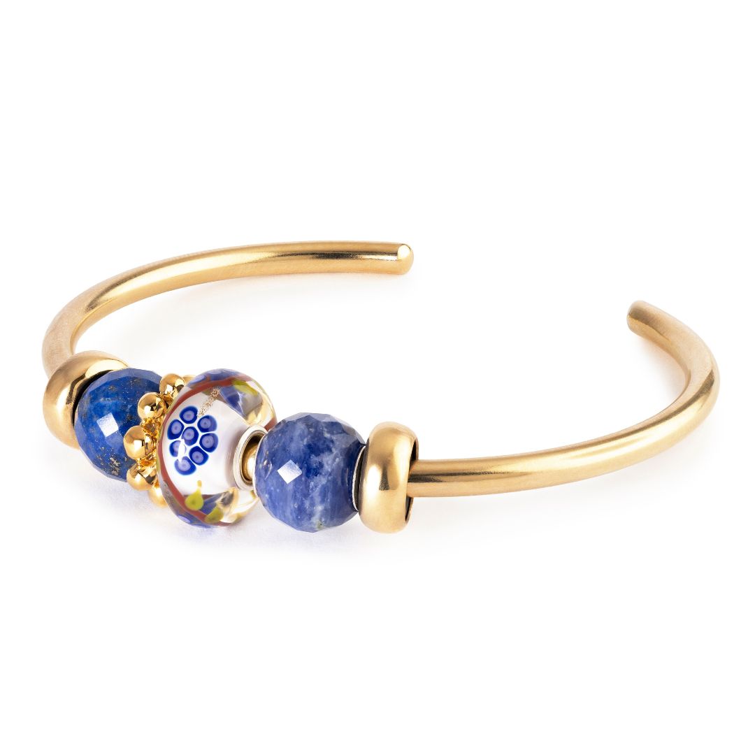 Gold plated bangle with beads