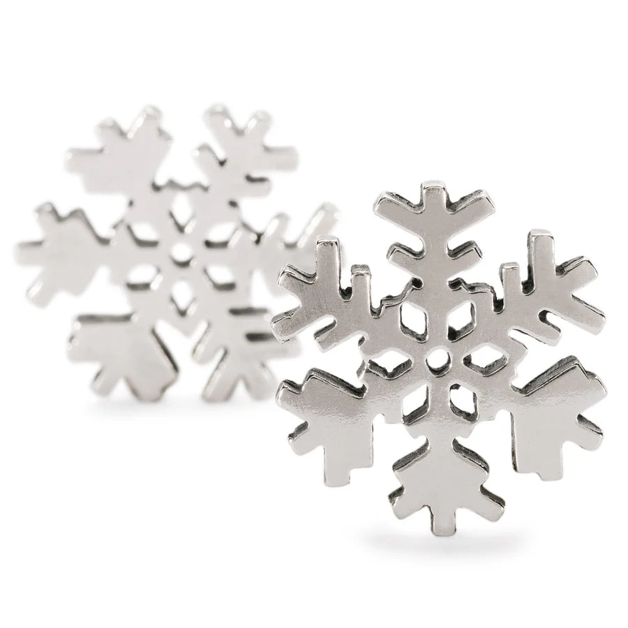 Snowflake Earring Pendants with silver hooks