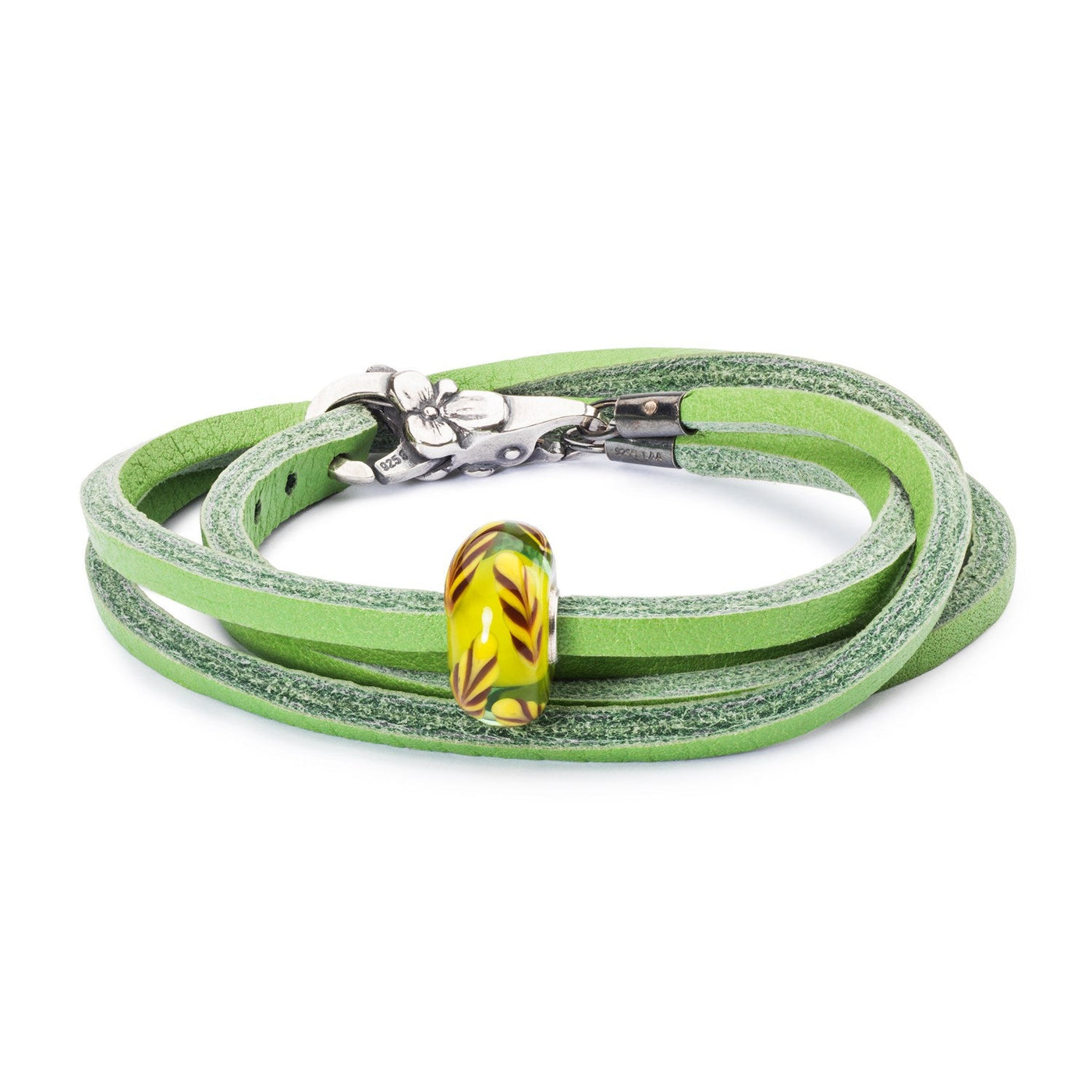 Summer Straws Leather Bracelet, Green