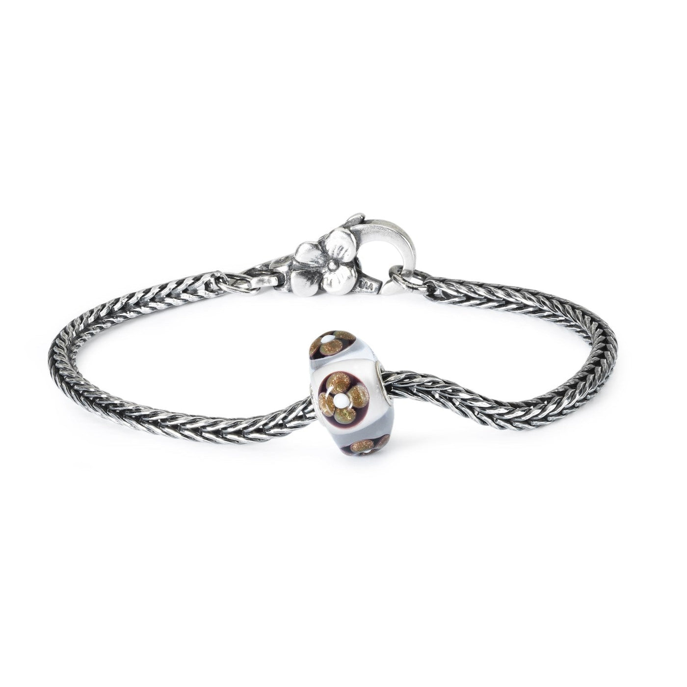 Summer Decoration Silver Bracelet, Flower Lock