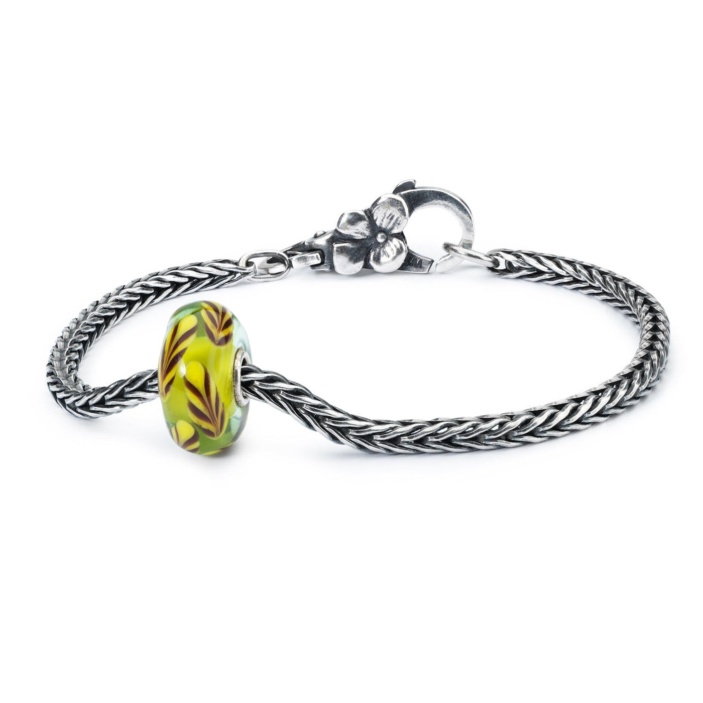 Summer Straws Silver Bracelet, Flower Lock