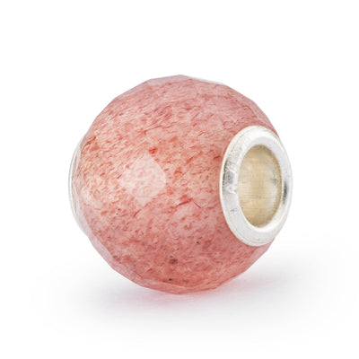 Round Strawberry Quartz Facet Bead
